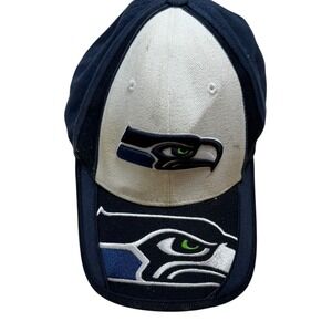 Seattle Seahawks NFL Baseball Cap - Navy White Embroidered Logo Adult OSFA